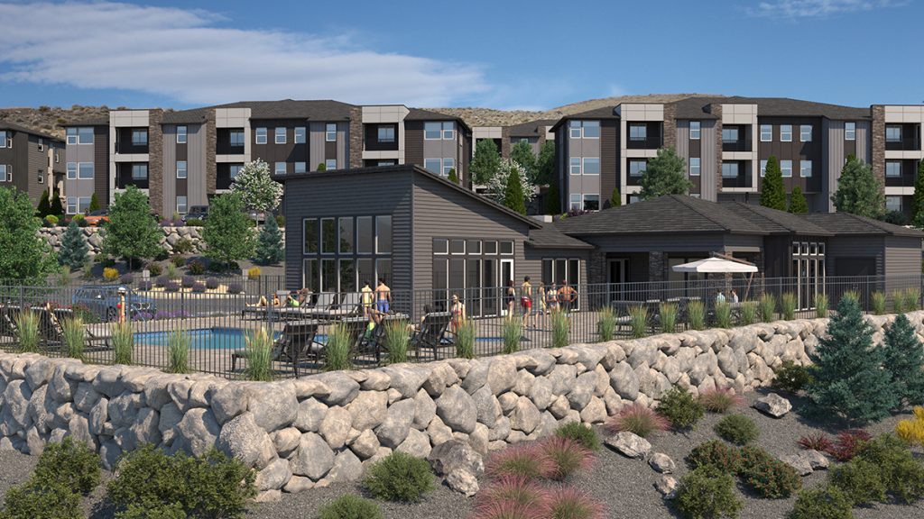 Keystone Trailhead Village - Reno NV - Exterior Clubhouse - Pool Deck