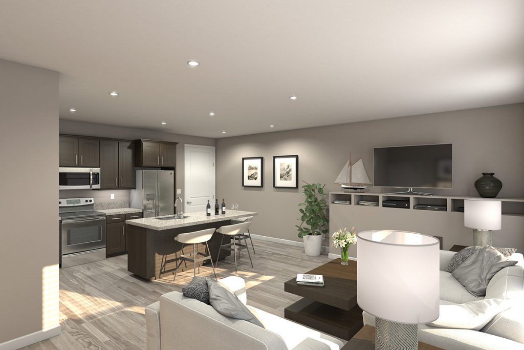 Keystone Trailhead Village - Reno NV - One Bedroom (Halo Trail) - Kitchen & Living Room