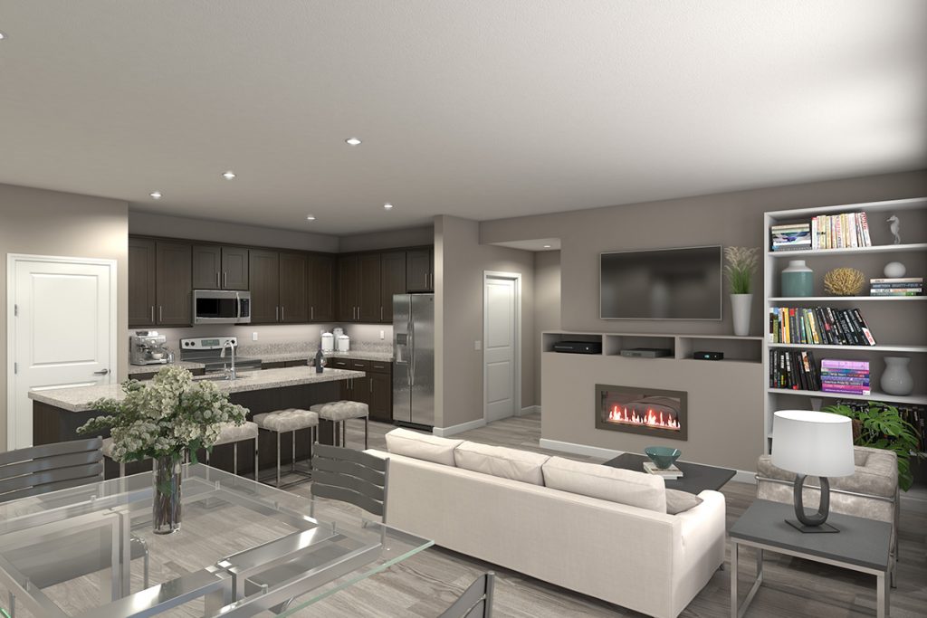 Keystone Trailhead Village - Reno NV - Two Bedroom (Keystone Canyon Trail) - Kitchen & Living Room