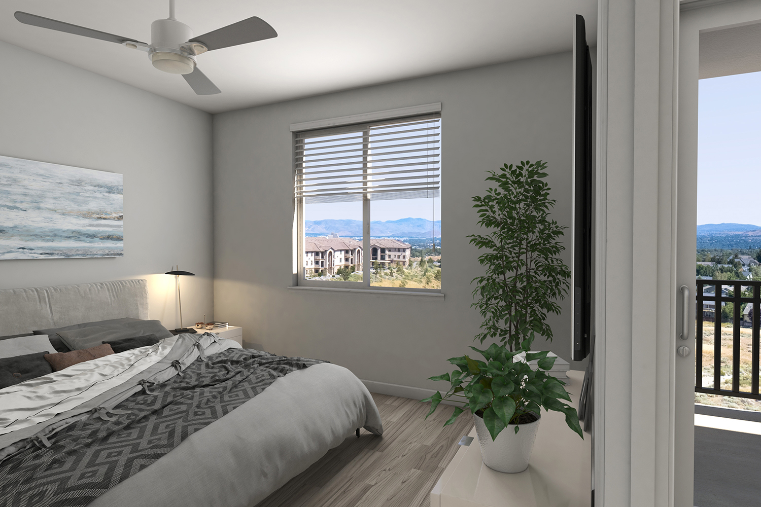 The Overlook at Keystone Canyon Apartments - Reno NV - Three Bedroom - Master Bedroom & Window